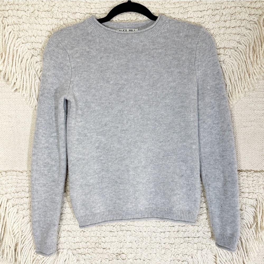 ALEX MILL gray wool cashmere Sun crewneck sweater S